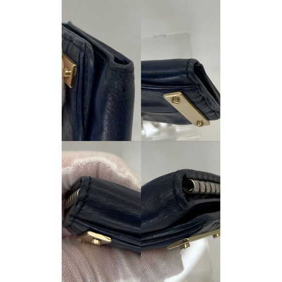 Chloe Leather 6 Ring Key Case Navy Blue Authentic/93